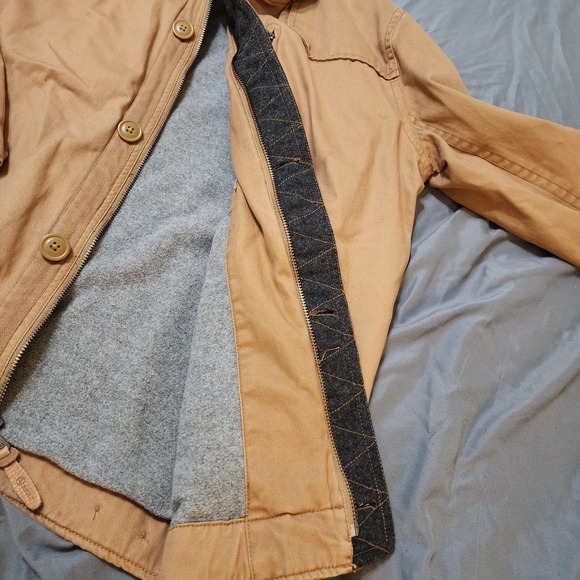 Men's Aigle Tan Cotton Wool Blend Utility Tan Jacket Size XXL - Picture 8 of 15